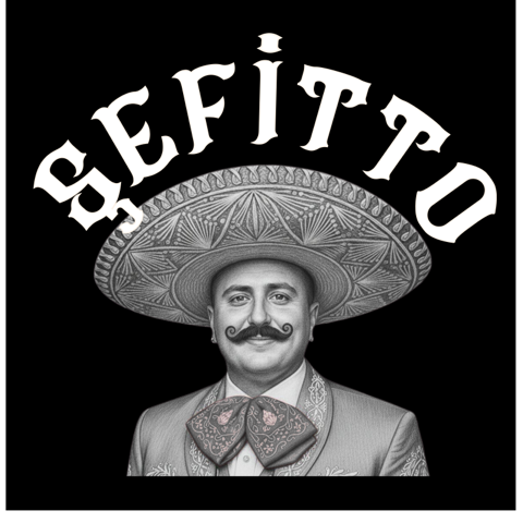 Şefitto logosu — fötr şapkalı bıyıklı şef